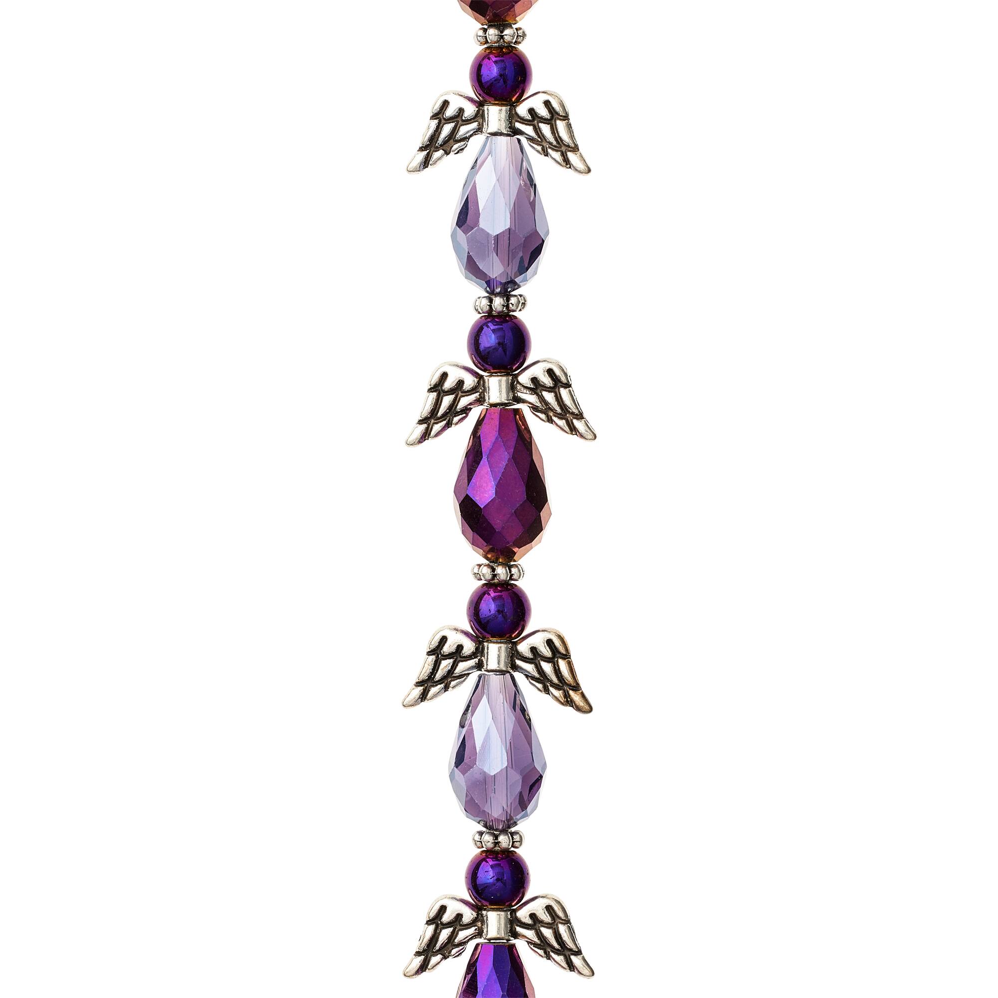 Purple Mix Glass & Metal Angel Beads by Bead Landing™